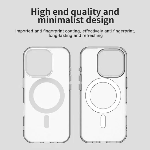 Apple iPhone 15 Pro Max Hoesje MagSafe Backcover Semi-Transparant & Wit afbeelding 9