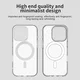 Apple iPhone 15 Pro Max Hoesje MagSafe Backcover Semi-Transparant & Wit afbeelding 9
