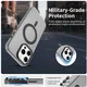 Apple iPhone 15 Pro Max Hoesje MagSafe Backcover Semi-Transparant & Zwart afbeelding 2