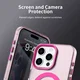 Apple iPhone 15 Pro Max Hoesje MagSafe Backcover Semi-Transparant & Roze afbeelding 9
