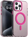 Apple iPhone 15 Pro Max Hoesje MagSafe Backcover Semi-Transparant & Roze