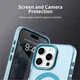 Apple iPhone 15 Pro Max Hoesje MagSafe Backcover Semi-Transparant & Blauw afbeelding 9