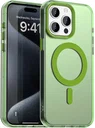 Apple iPhone 15 Pro Max Hoesje MagSafe Backcover Semi-Transparant & Groen