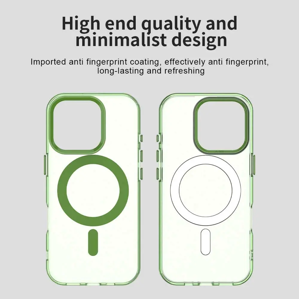 Apple iPhone 15 Pro Max Hoesje MagSafe Backcover Semi-Transparant & Groen afbeelding 8