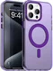 Apple iPhone 15 Pro Max Hoesje MagSafe Backcover Semi-Transparant & Paars
