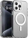 Apple iPhone 15 Pro Hoesje MagSafe Backcover Semi-Transparant & Wit