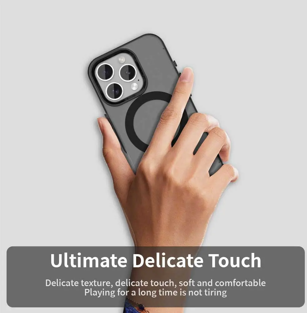Apple iPhone 15 Pro Hoesje MagSafe Backcover Semi-Transparant & Zwart afbeelding 8