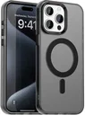 Apple iPhone 15 Pro Hoesje MagSafe Backcover Semi-Transparant & Zwart