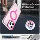 Apple iPhone 15 Pro Hoesje MagSafe Backcover Semi-Transparant & Roze afbeelding 2