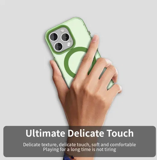 Apple iPhone 15 Pro Hoesje MagSafe Backcover Semi-Transparant & Groen afbeelding 8