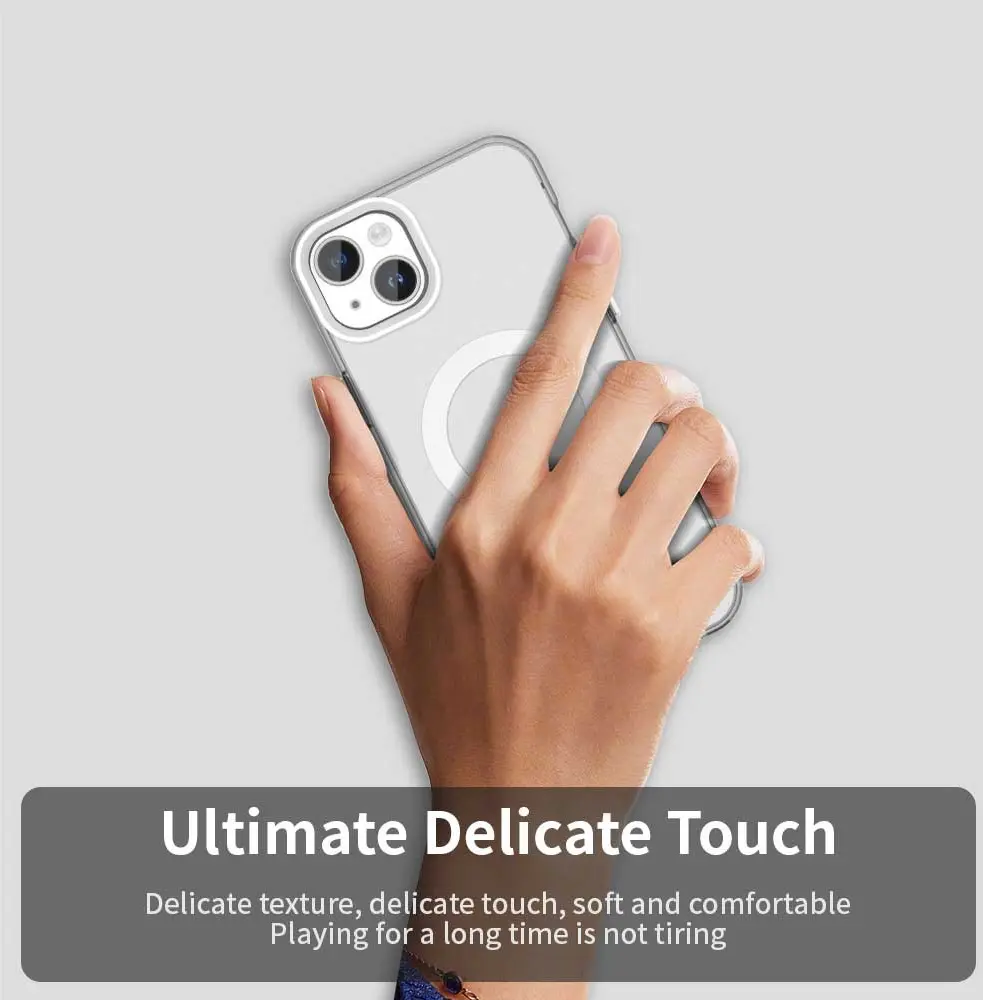 Apple iPhone 15 Hoesje MagSafe Backcover Semi-Transparant & Wit afbeelding 7