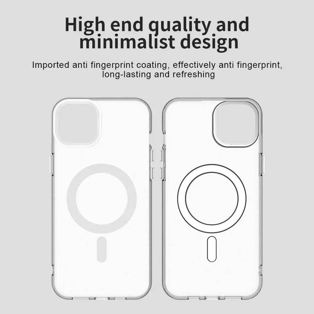 Apple iPhone 15 Hoesje MagSafe Backcover Semi-Transparant & Wit afbeelding 9