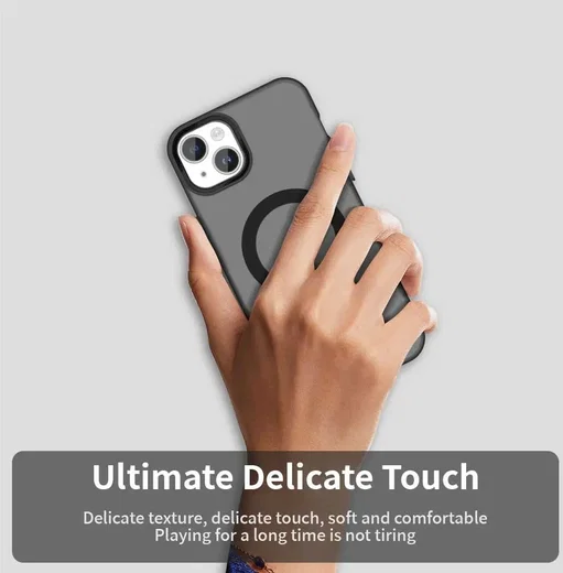 Apple iPhone 15 Hoesje MagSafe Backcover Semi-Transparant & Zwart afbeelding 8