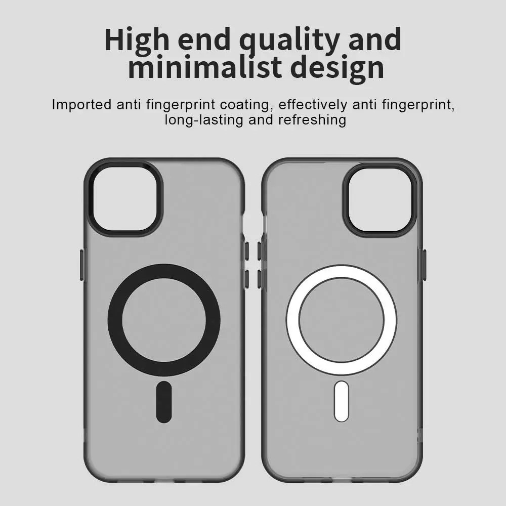 Apple iPhone 15 Hoesje MagSafe Backcover Semi-Transparant & Zwart afbeelding 9