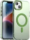 Apple iPhone 15 Hoesje MagSafe Backcover Semi-Transparant & Groen