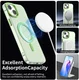 Apple iPhone 15 Hoesje MagSafe Backcover Semi-Transparant & Groen afbeelding 5
