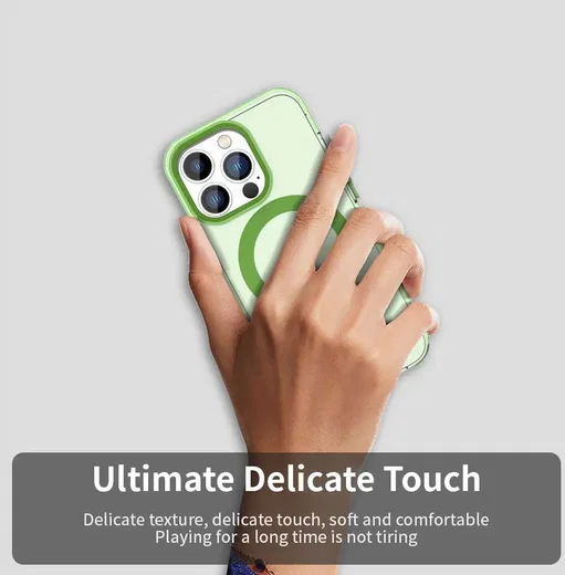 Apple iPhone 14 Pro Max Hoesje MagSafe Backcover Semi-Transparant & Groen afbeelding 6