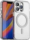 Apple iPhone 14 Pro Hoesje MagSafe Backcover Semi-Transparant & Wit