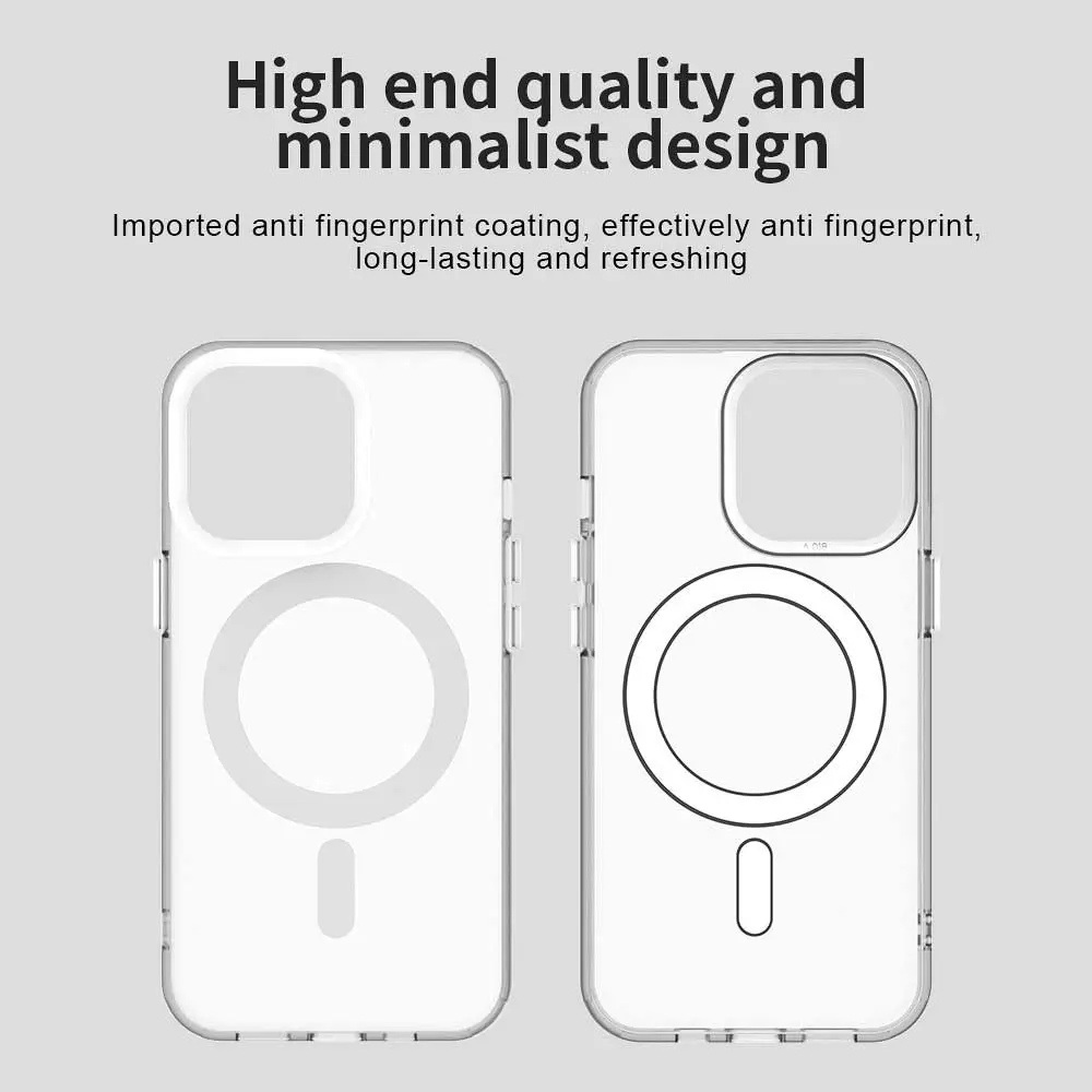 Apple iPhone 14 Pro Hoesje MagSafe Backcover Semi-Transparant & Wit afbeelding 9