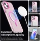 Apple iPhone 14 / 13 Hoesje MagSafe Backcover Semi-Transparant & Roze afbeelding 3