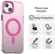 Apple iPhone 14 / 13 Hoesje MagSafe Backcover Semi-Transparant & Roze afbeelding 4