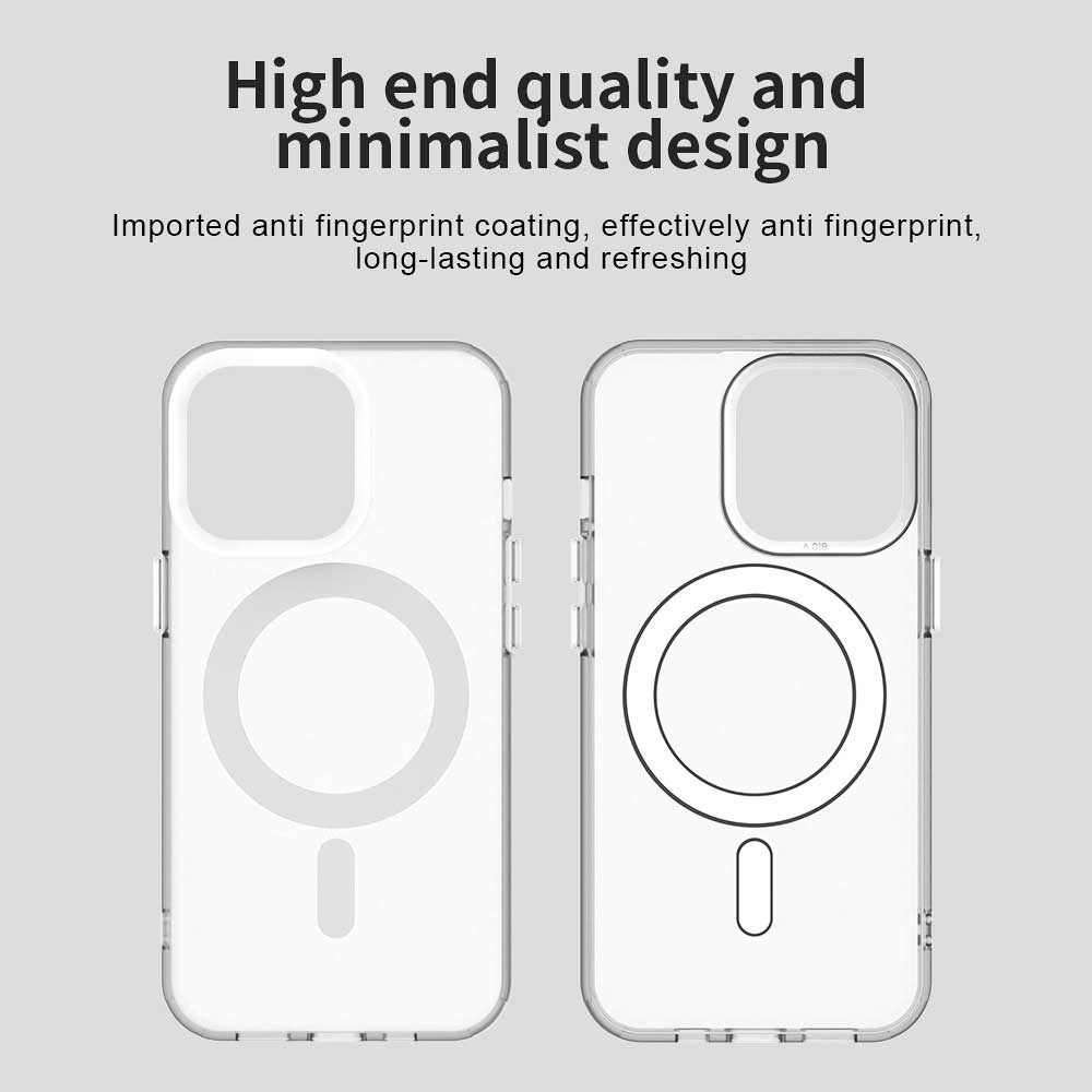Apple iPhone 13 Pro Hoesje MagSafe Backcover Semi-Transparant & Wit afbeelding 9