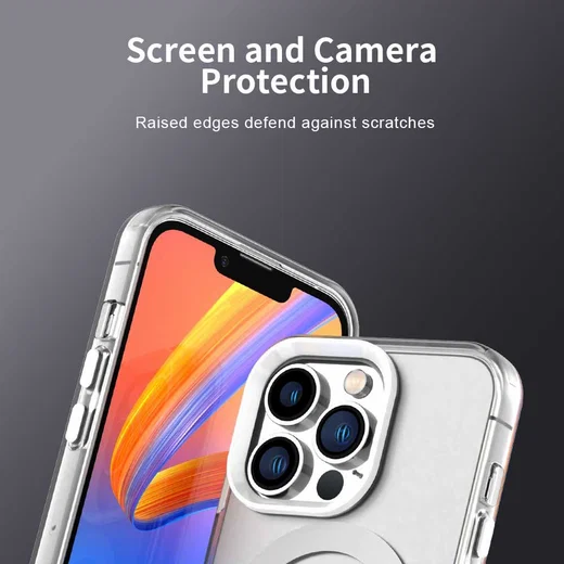 Apple iPhone 13 Pro Hoesje MagSafe Backcover Semi-Transparant & Wit afbeelding 10