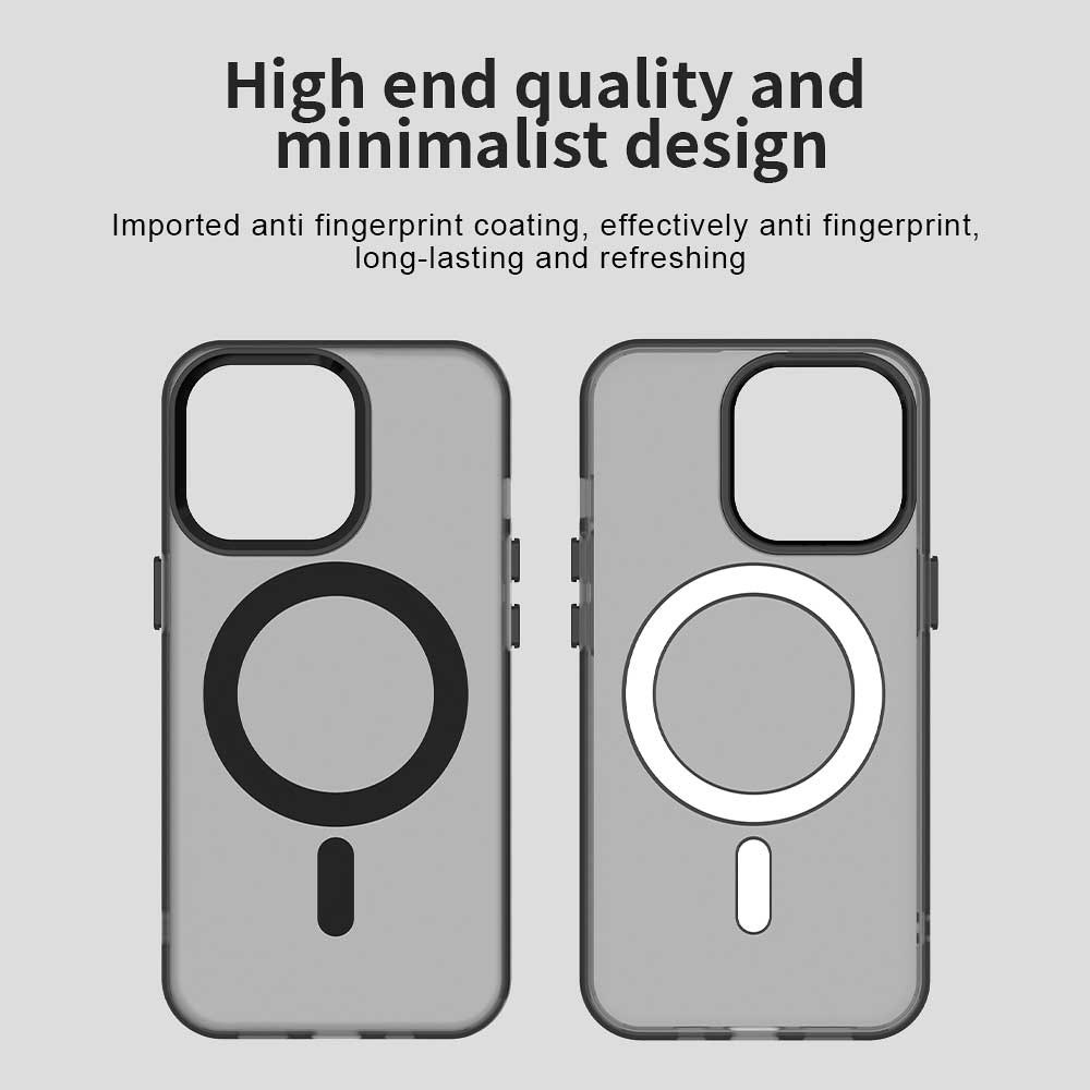 Apple iPhone 13 Pro Max Hoesje MagSafe Backcover Semi-Transparant & Zwart afbeelding 9
