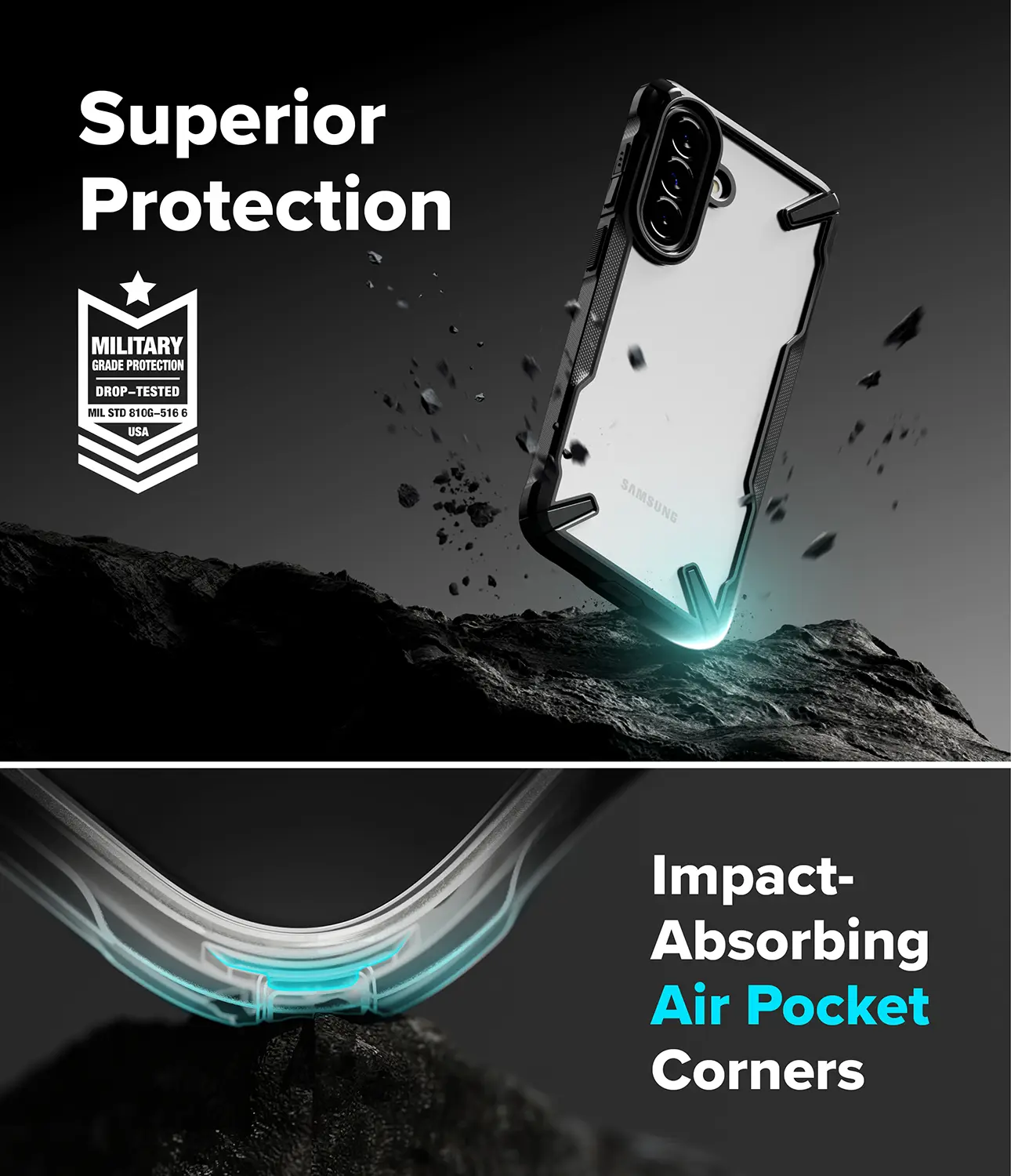 Ringke Fusion X Samsung Galaxy A57 Hoesje Back Cover Zwart afbeelding 10