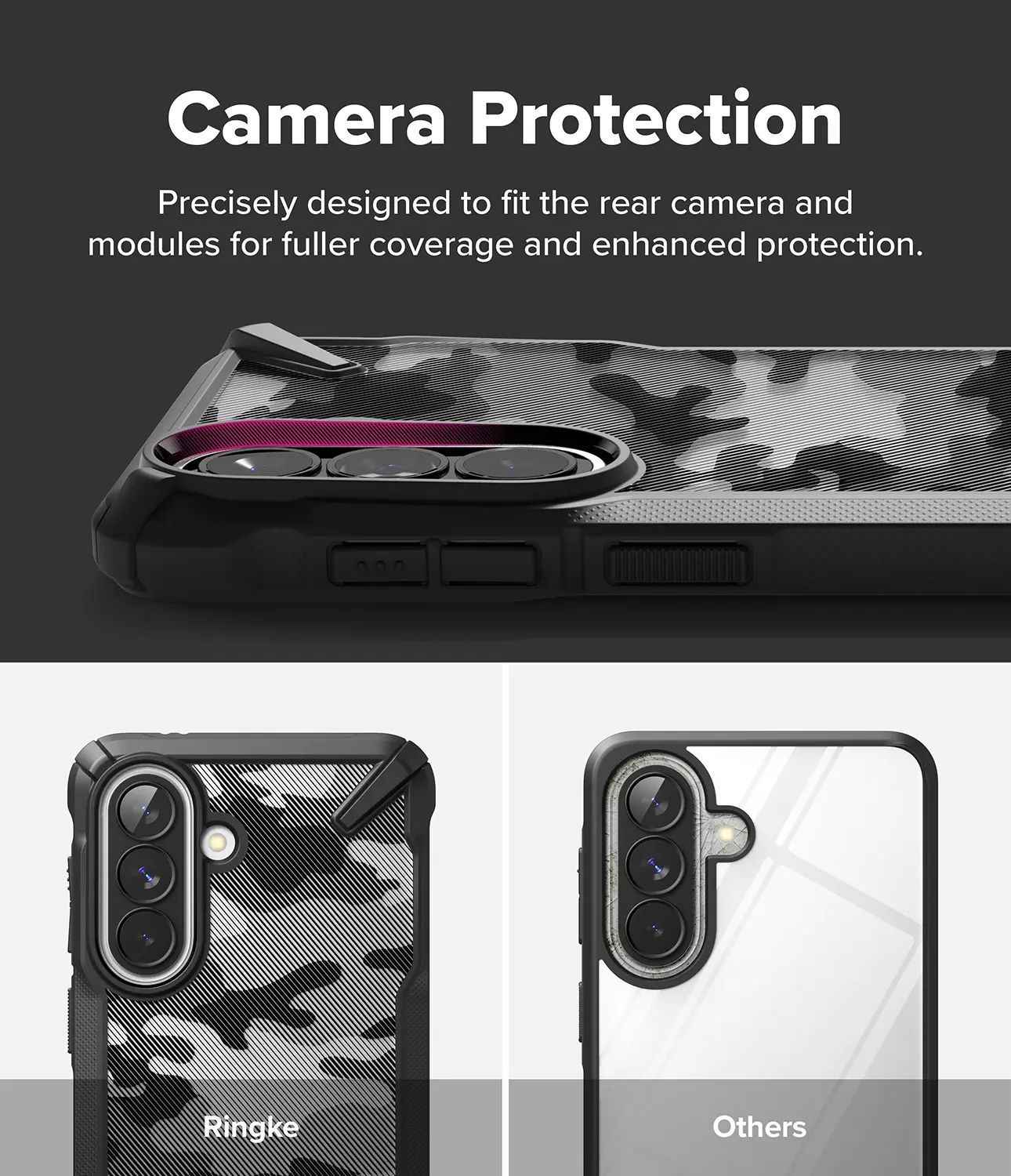 Ringke Fusion X Samsung Galaxy A57 Hoesje Back Cover Camo Zwart afbeelding 11