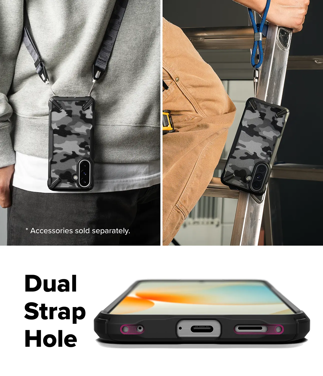 Ringke Fusion X Samsung Galaxy A57 Hoesje Back Cover Camo Zwart afbeelding 14