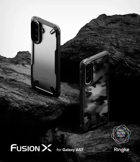 Ringke Fusion X Samsung Galaxy A57 Hoesje Back Cover Camo Zwart afbeelding 5