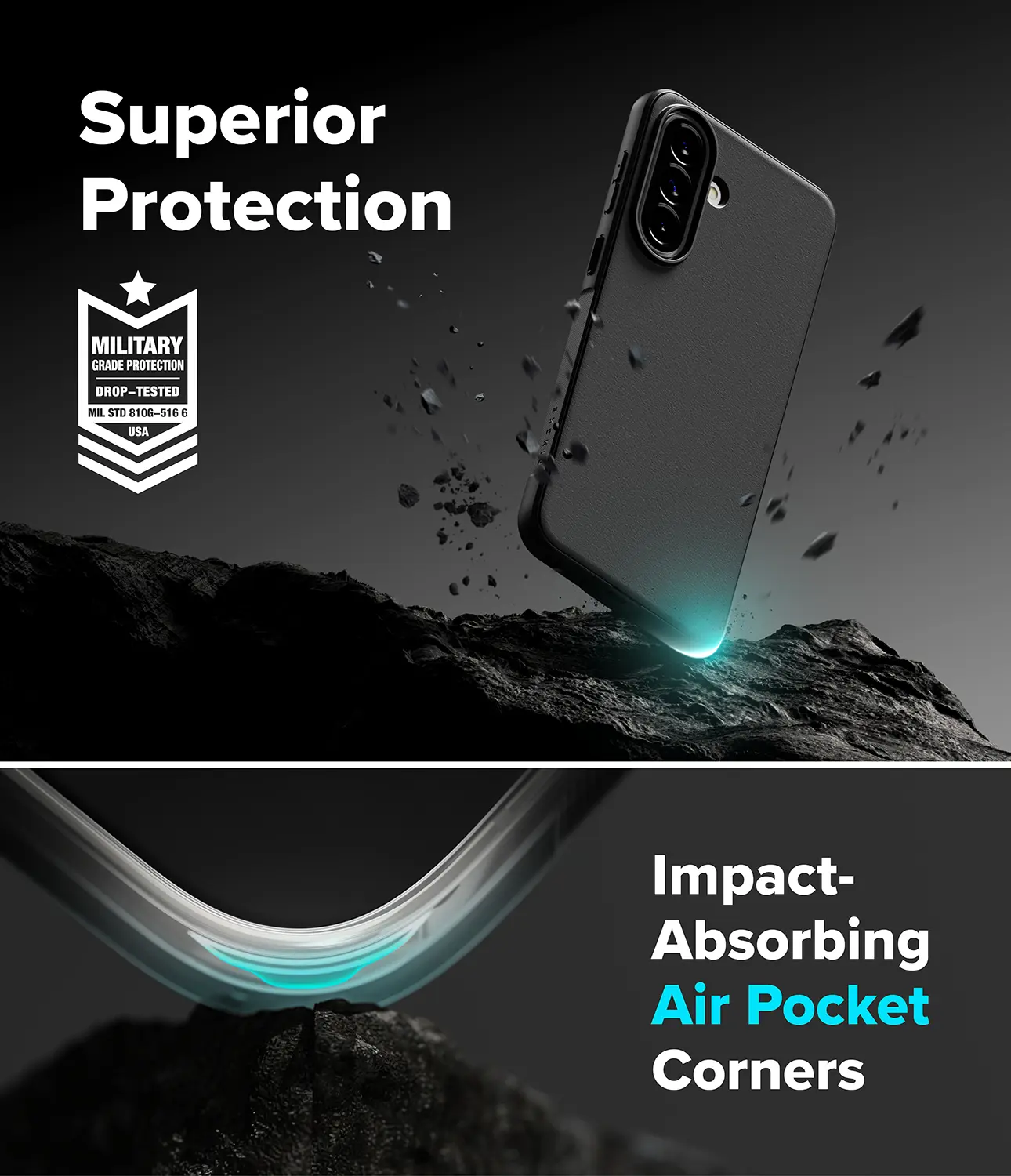 Ringke Onyx Samsung Galaxy a57 Hoesje Flexibel TPU Back Cover Zwart afbeelding 3