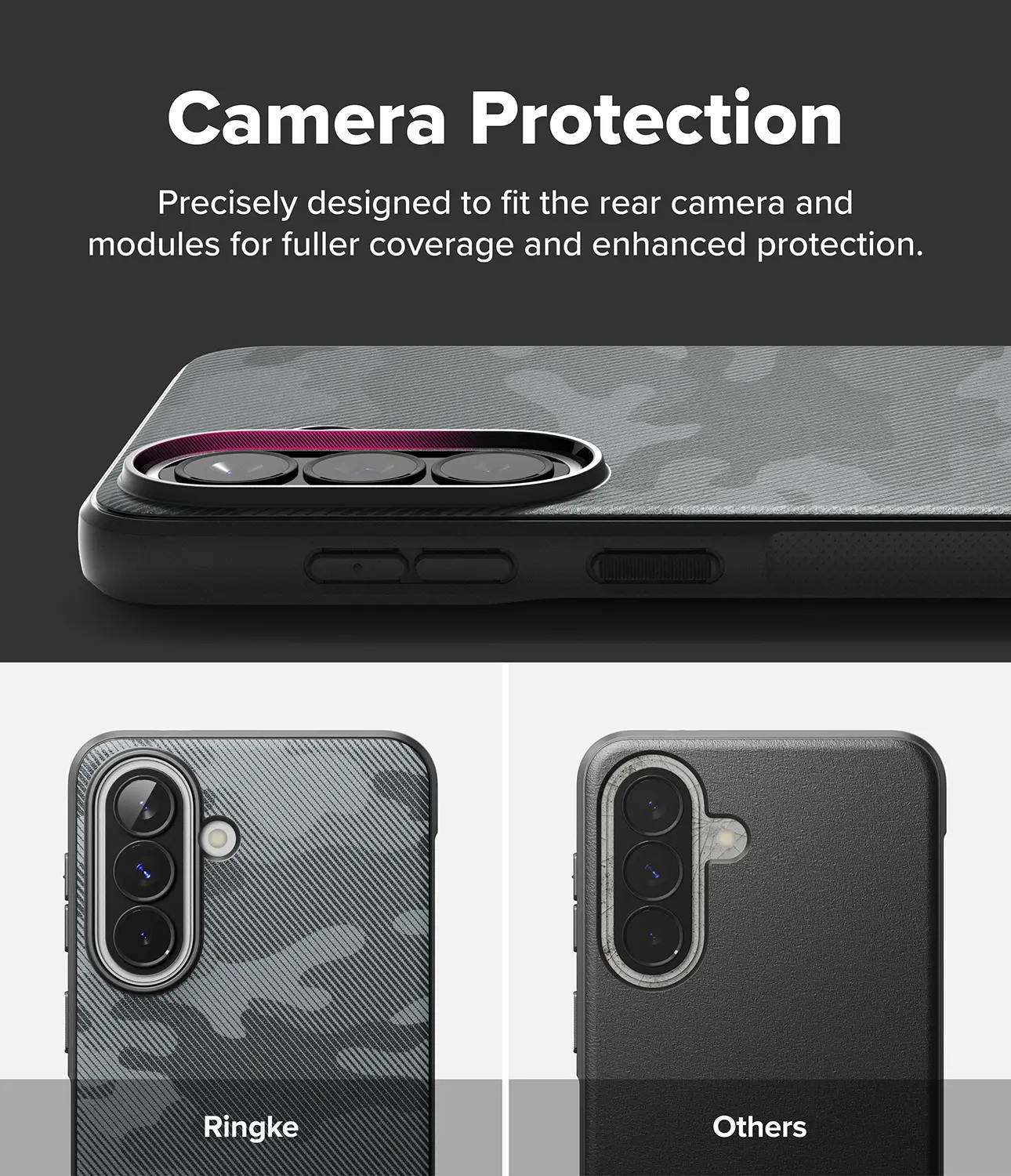 Ringke Onyx Samsung Galaxy A57 Hoesje Flexibel TPU Back Cover Camo Zwart afbeelding 7