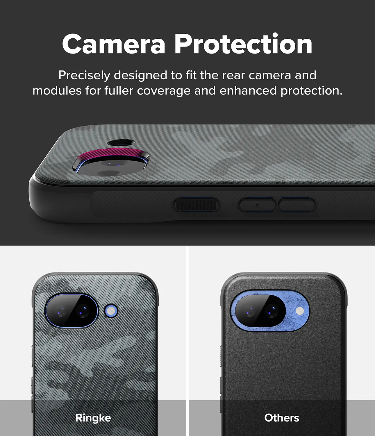 Ringke Onyx Google Pixel 10a Hoesje Flexibel TPU Back Cover Camo Zwart afbeelding 8