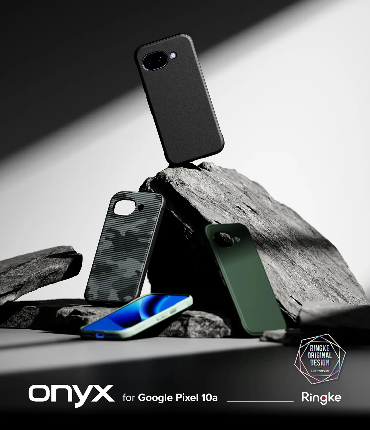 Ringke Onyx Google Pixel 10a Hoesje Flexibel TPU Back Cover Camo Zwart afbeelding 4