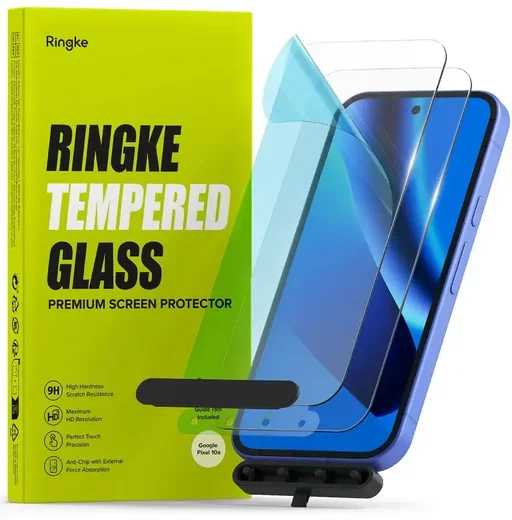 Ringke Google Pixel 10a  Screen Protector Tempered Glass 2-Pack afbeelding 1
