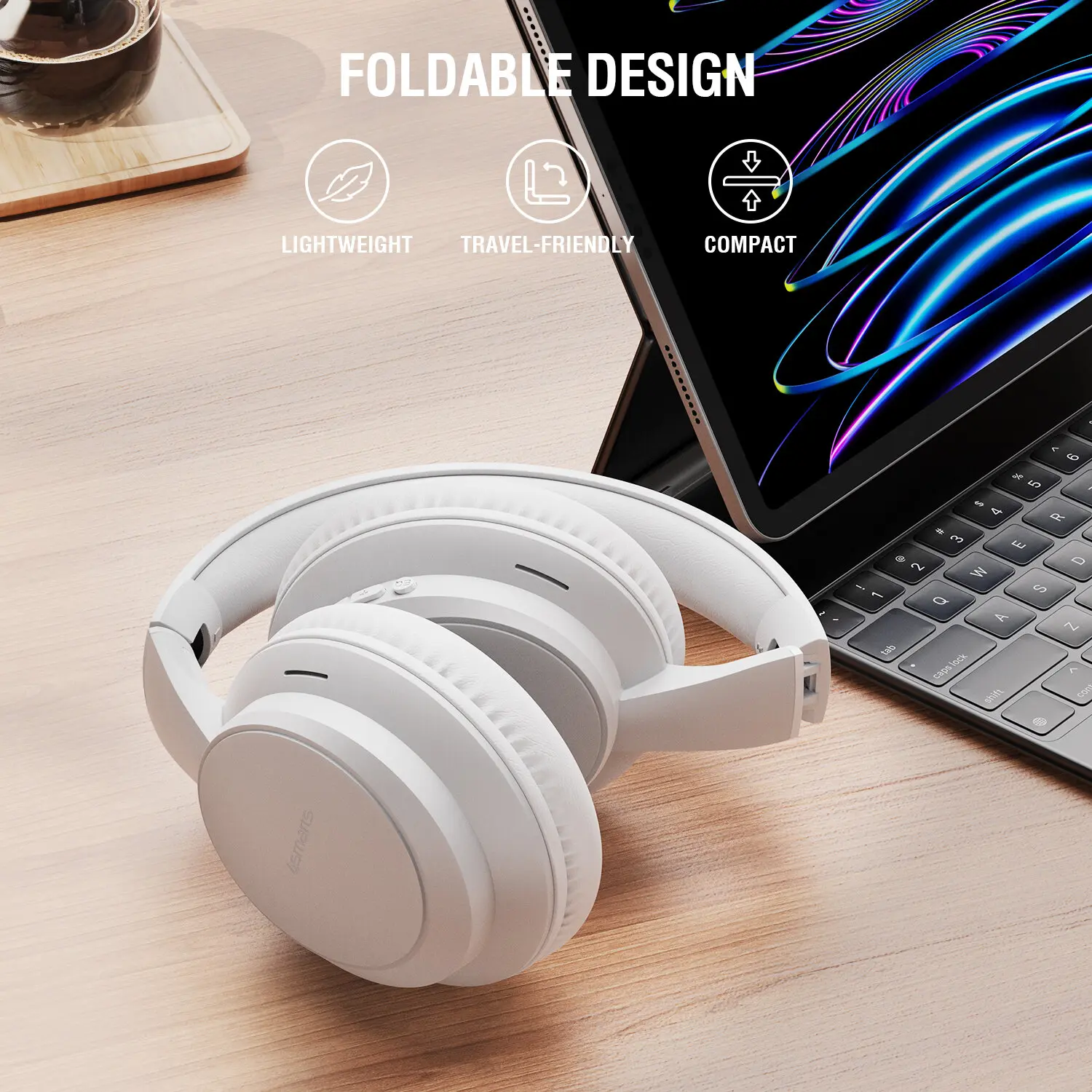 4smarts SkyBuds Wave Over-Ear Draadloze Bluetooth Koptelefoon Wit afbeelding 5