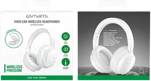 4smarts SkyBuds Wave Over-Ear Draadloze Bluetooth Koptelefoon Wit afbeelding 10