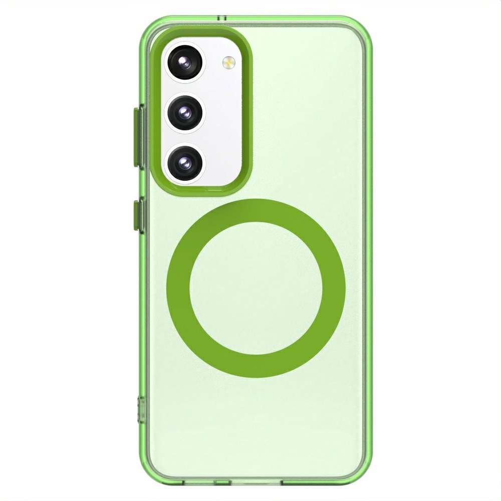 Samsung Galaxy S23 Plus Hoesje MagSafe Backcover Semi-Transparant & Groen afbeelding 2
