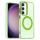 Samsung Galaxy S23 Hoesje MagSafe Backcover Semi-Transparant & Groen