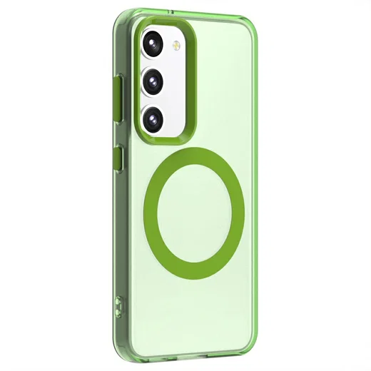 Samsung Galaxy S23 Hoesje MagSafe Backcover Semi-Transparant & Groen afbeelding 6