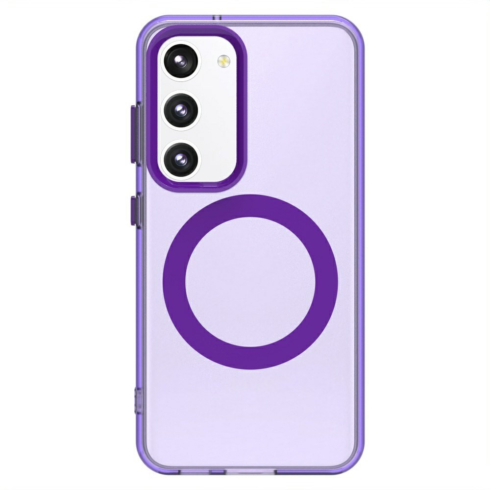 Samsung Galaxy S23 Hoesje MagSafe Backcover Semi-Transparant & Paars afbeelding 2