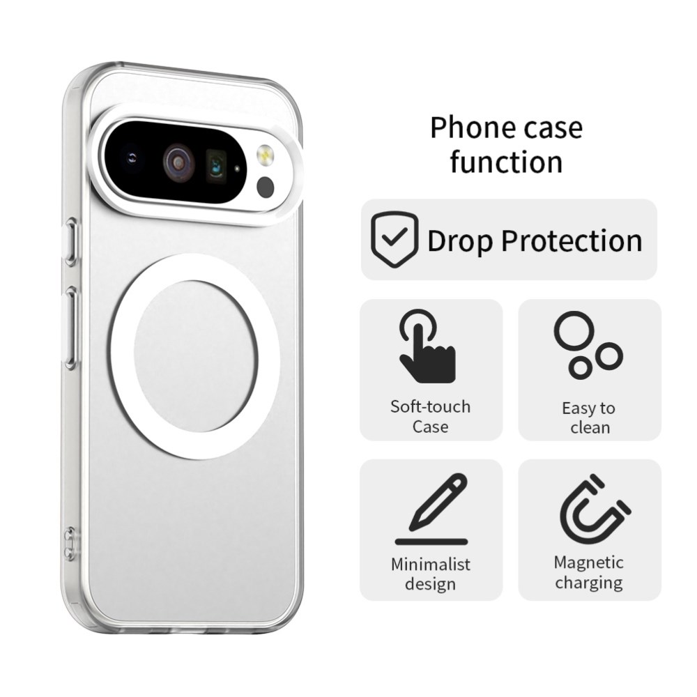 Google Pixel 10 / 10 Pro Hoesje MagSafe Backcover Semi-Transparant & Wit afbeelding 2