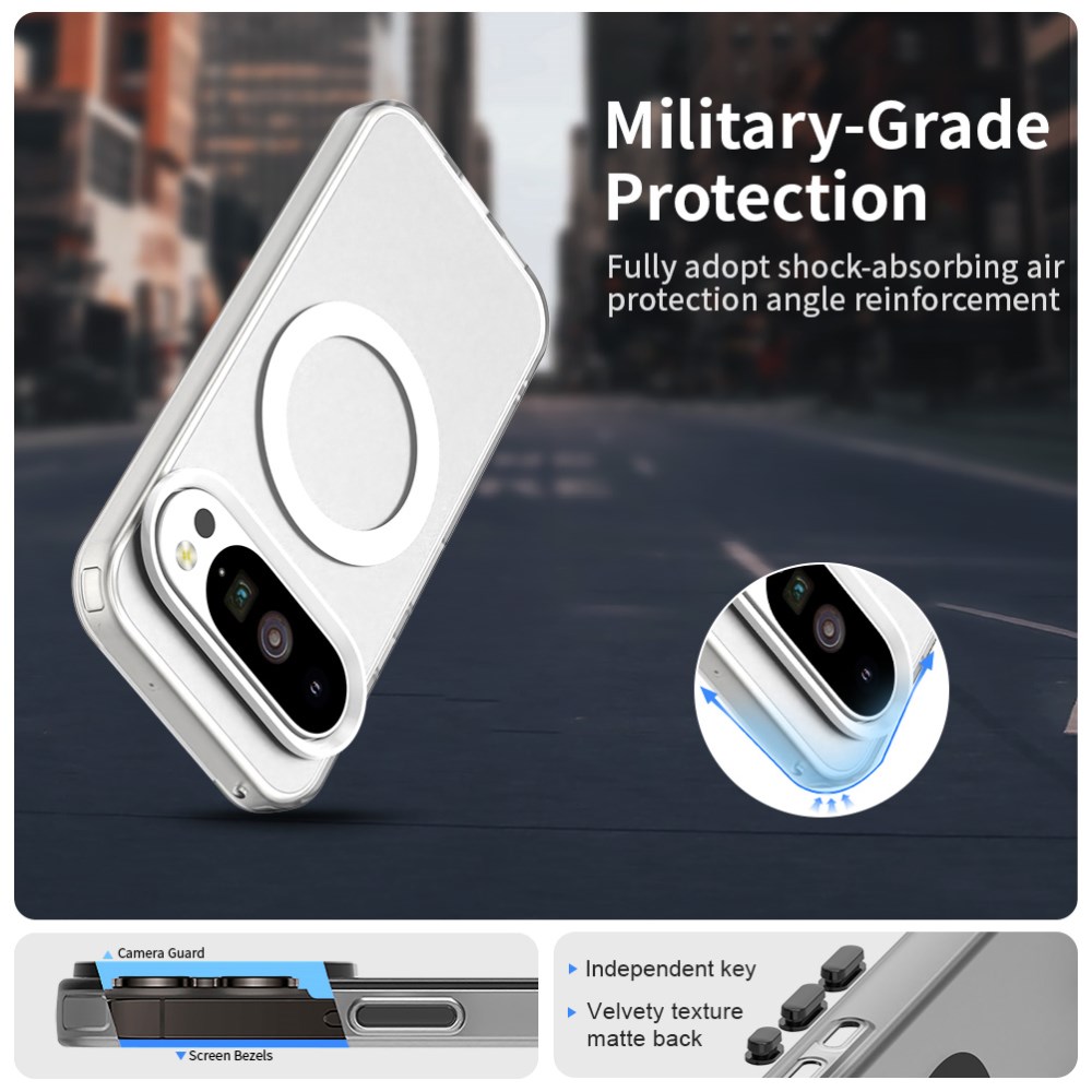 Google Pixel 10 / 10 Pro Hoesje MagSafe Backcover Semi-Transparant & Wit afbeelding 9