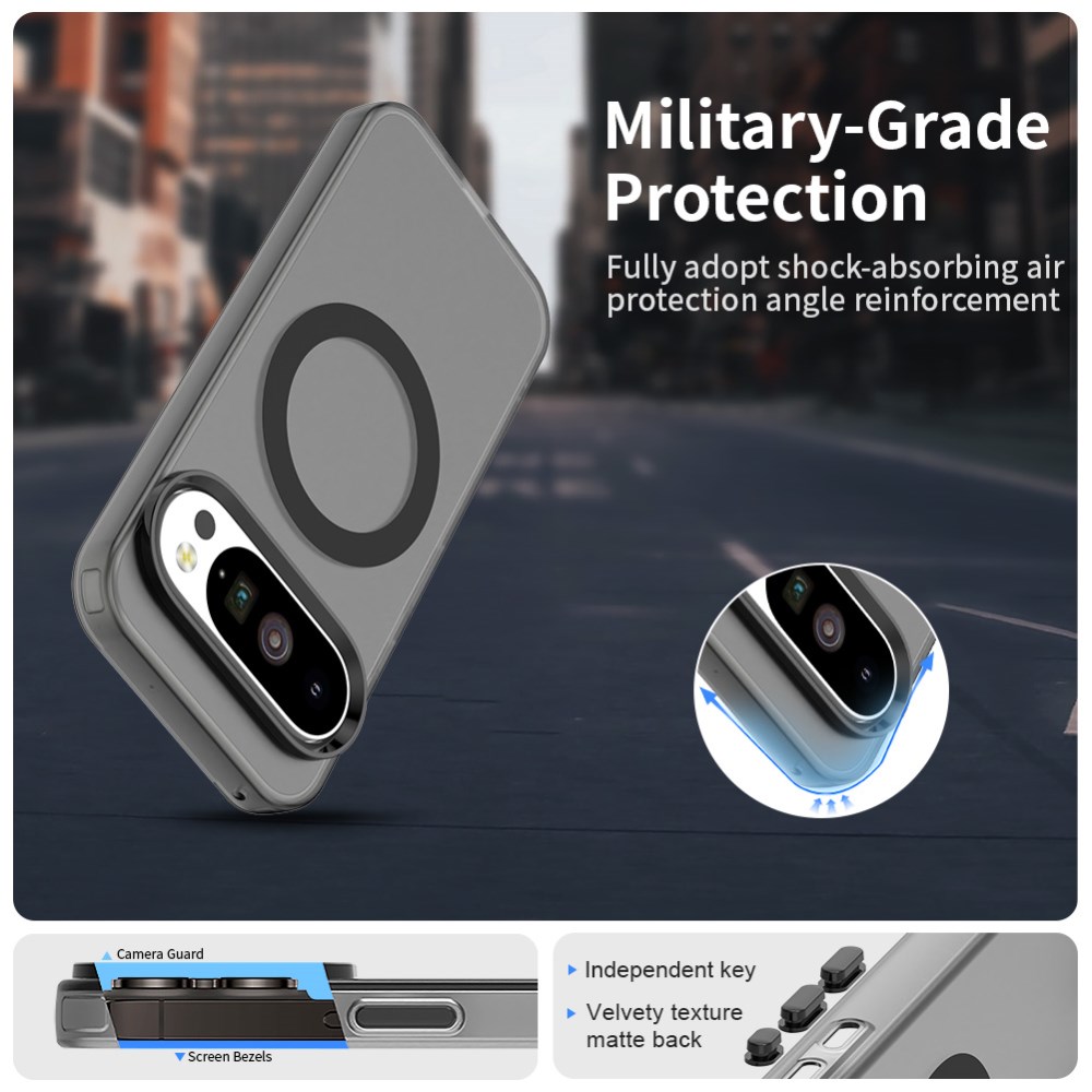 Google Pixel 10 / 10 Pro Hoesje MagSafe Backcover Semi-Transparant & Zwart afbeelding 9