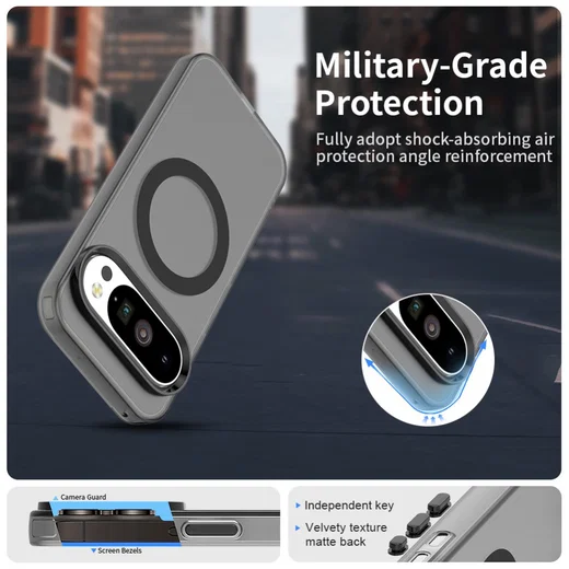 Google Pixel 10 / 10 Pro Hoesje MagSafe Backcover Semi-Transparant & Zwart afbeelding 9