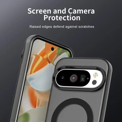 Google Pixel 10 / 10 Pro Hoesje MagSafe Backcover Semi-Transparant & Zwart afbeelding 8