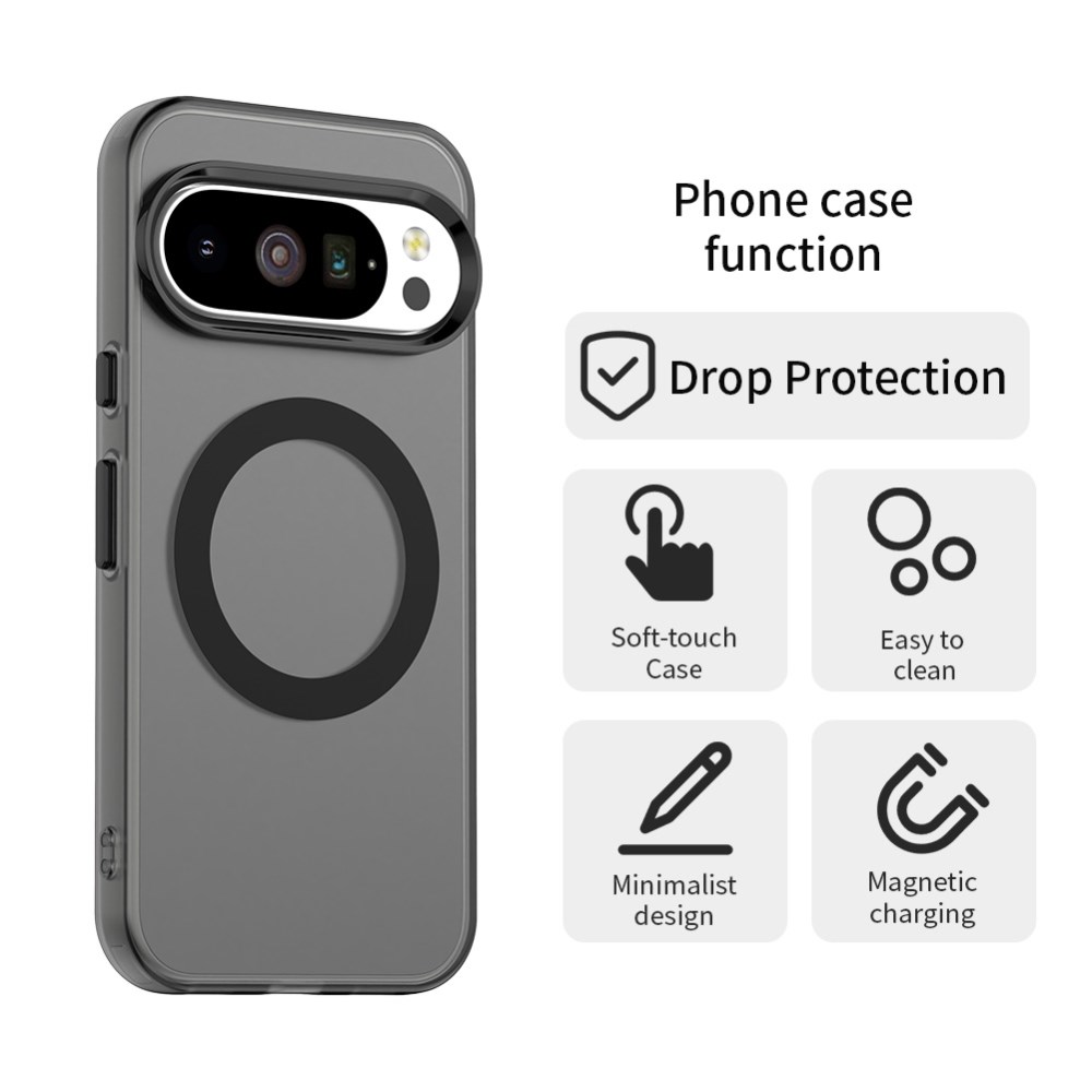 Google Pixel 10 / 10 Pro Hoesje MagSafe Backcover Semi-Transparant & Zwart afbeelding 2