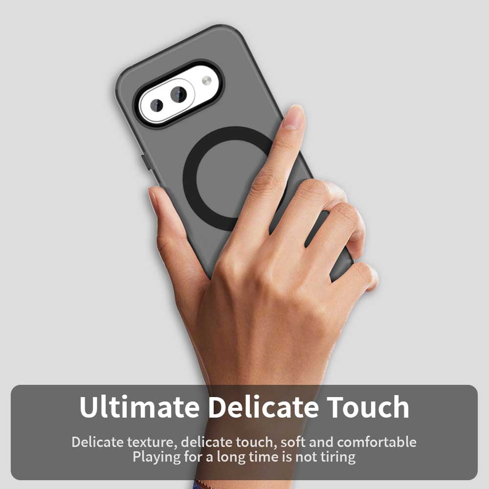 Google Pixel 9a Hoesje MagSafe Backcover Semi-Transparant & Zwart afbeelding 7